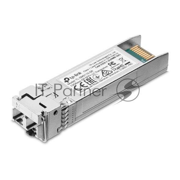 Трансивер TP-Link 10G SFP+ Module, LC connector, 50/125um or 62.5/125um Multi-mode, 850nm wavelength, distance up to 300m.