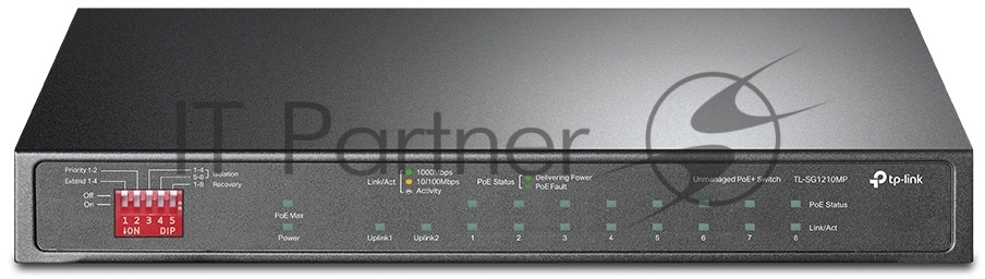 Коммутатор настольный TP-Link TL-SG1210MP 10-портовый гигабитный на 8 портов PoE+