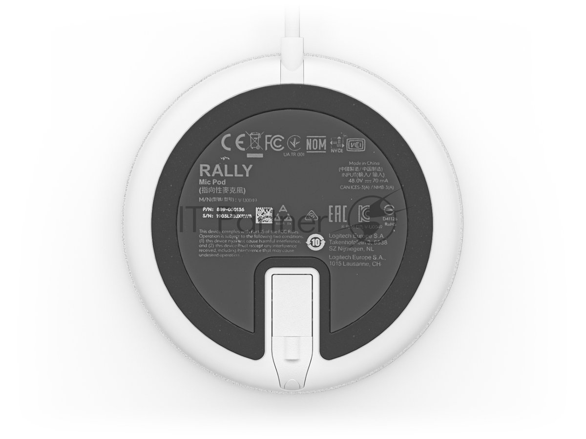 Микрофон Logitech Microphone for Rally ConferenceCamMic Pod Off белый