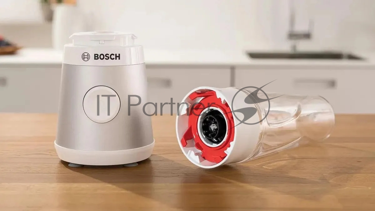 Блендер стационарный Bosch MMB2111T серебристый, 450 Вт, 1 скорость