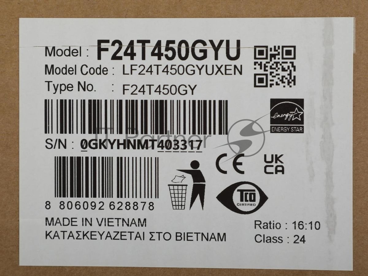 Монитор 24" Samsung F24T450GY IPS 1920x1200, 75 Гц, 5 мс, 16:10, 250 кд/м², HDMI 1.4, DP 1.2, DVI, USB Hub (2x USB 2.0, 2x USB 3.0), динамики, черный