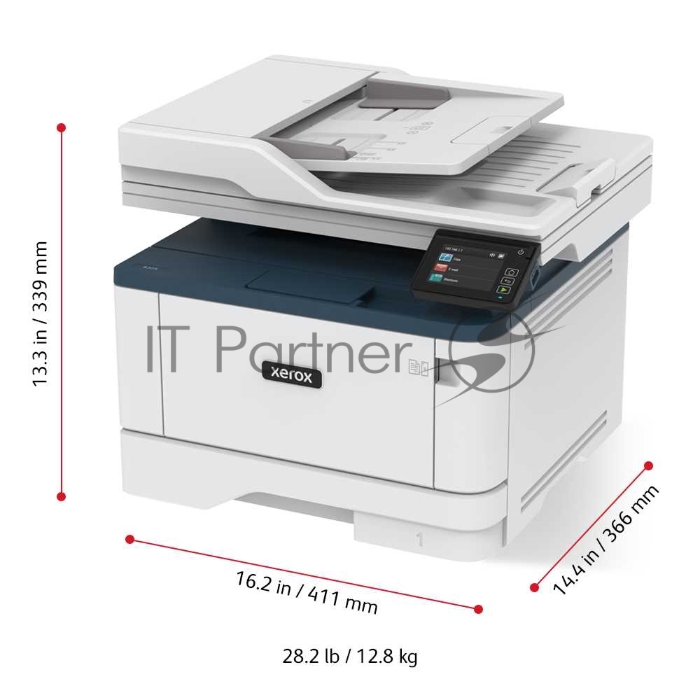 МФУ лазерное Xerox B305 (B305V_DNI), A4, ч/б, печ. до 38 стр/мин., скан. до 46 стр/мин. (ч/б) 20 стр/мин. (цвет), 600x600dpi, USB, RJ-45, Wi-Fi