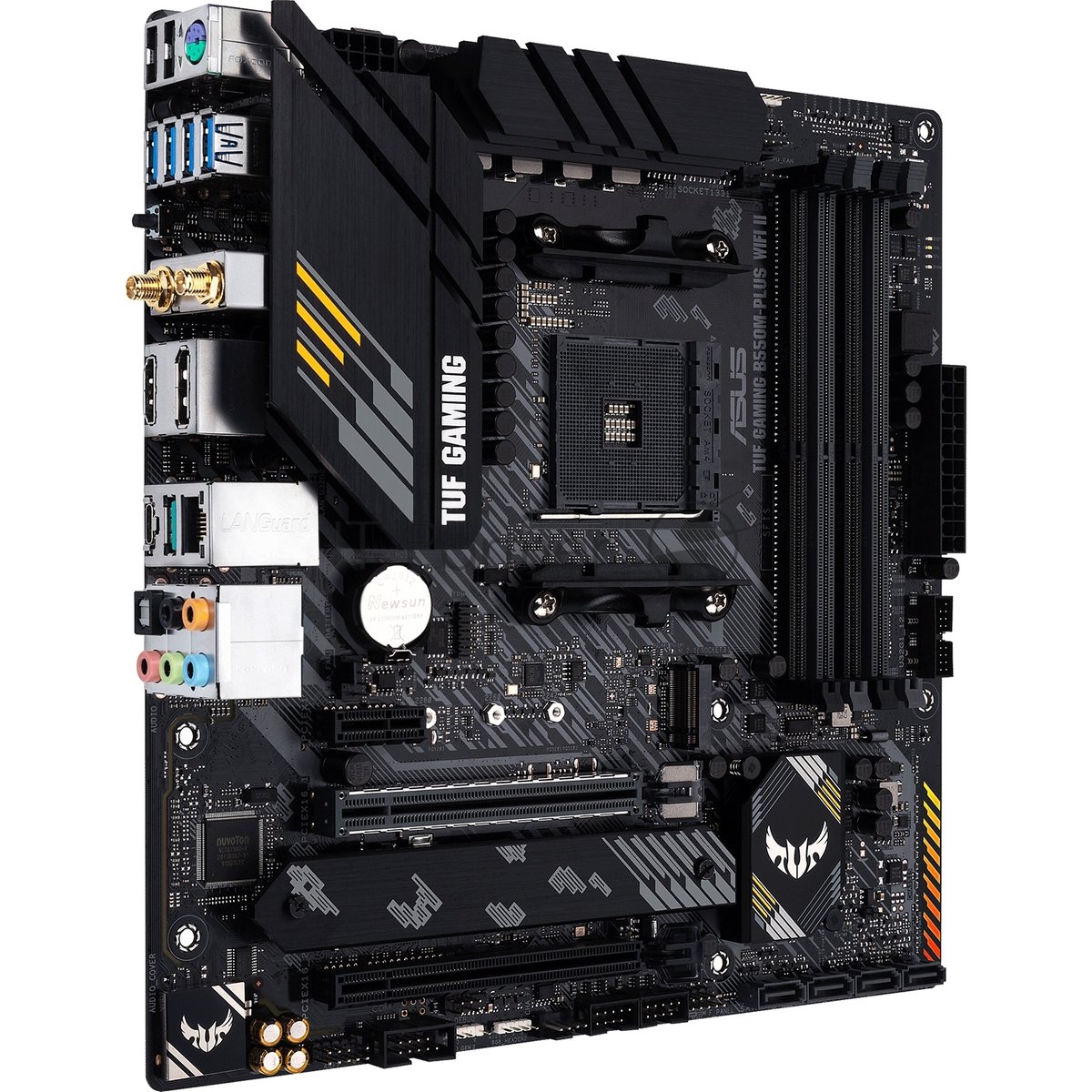 Материнская плата ASUS TUF GAMING B550M-PLUS WI-FI II, AM4, AMD B550, 4xDDR4, 4xSATA, 2xM.2, 1xPCIe 4.0 x16, DisplayPort, HDMI, 1x2.5Gb LAN, USB Type-C, Wi-Fi 6, Bluetooth, 5x3.5 мм, 7.1, microATX
