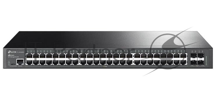 TP-Link JetStream™ 48-Port Gigabit L2+ Managed Switch with 4 10GE SFP+ Slots. PORT: 48× Gigabit RJ45 Ports, 4× 10G SFP+ Slots, RJ45/Micro-USB Console Port. SPEC: 1U 19-inch Rack-mountable Steel Case. FEATURE: Integration with Omada SDN Controller, Static Routing, OAM, sFlow, DDM, 802.1Q VLAN, QinQ, STP/RSTP/MSTP, IGMP Snooping, 802.1p/DSCP QoS, ACL, 802.1x, Radius/Tacacs+ Authentication, LACP, CLI, SNMP, Dual Image/Configuration, IPv6 (SG3452X)