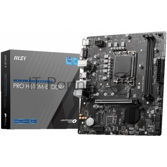 (Из ремонта, рабочая, гарантия 14 дней) Материнская плата MSI PRO H610M-E DDR4, LGA 1700, Intel H610, 2xDDR4, 4xSATA, 1xM.2, 1xPCIe 4.0 x16, 1xPCIe 4.0 x1, 1xHDMI, 1xVGA, 1xRJ45 1Gb, 2xUSB-A 3.2 Gen 1, 4xUSB-A 2.0, 3x3.5мм, 7.1, mATX