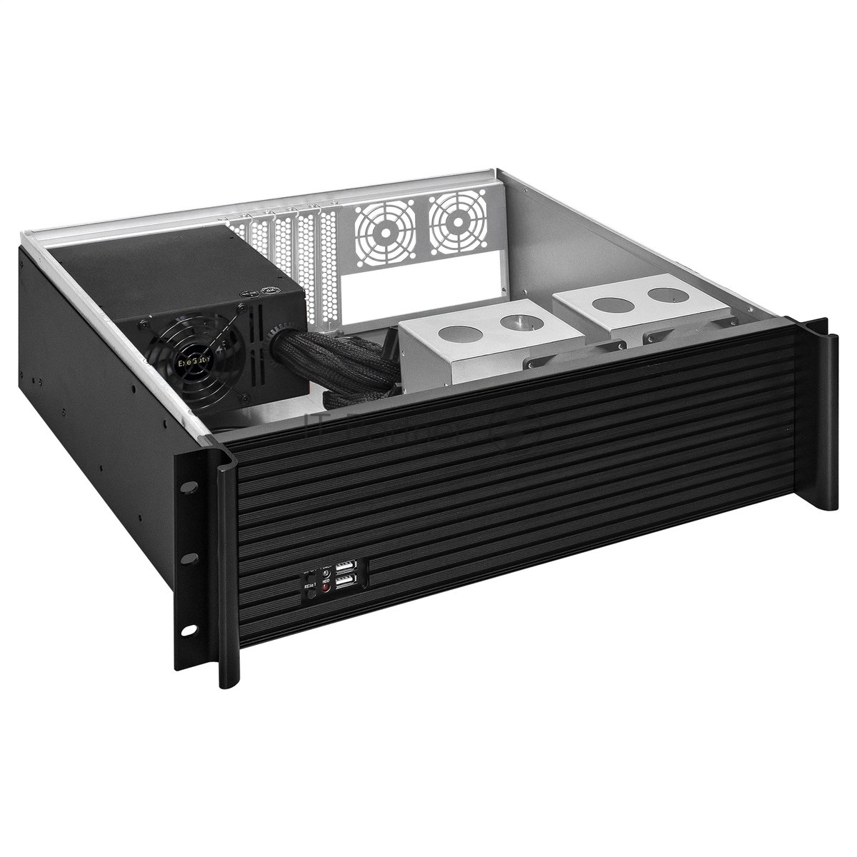 Exegate EX292708RUS Серверный корпус ExeGate Pro 3U390-11 <RM 19", высота 3U, глубина 390, БП 1100ADS, USB>