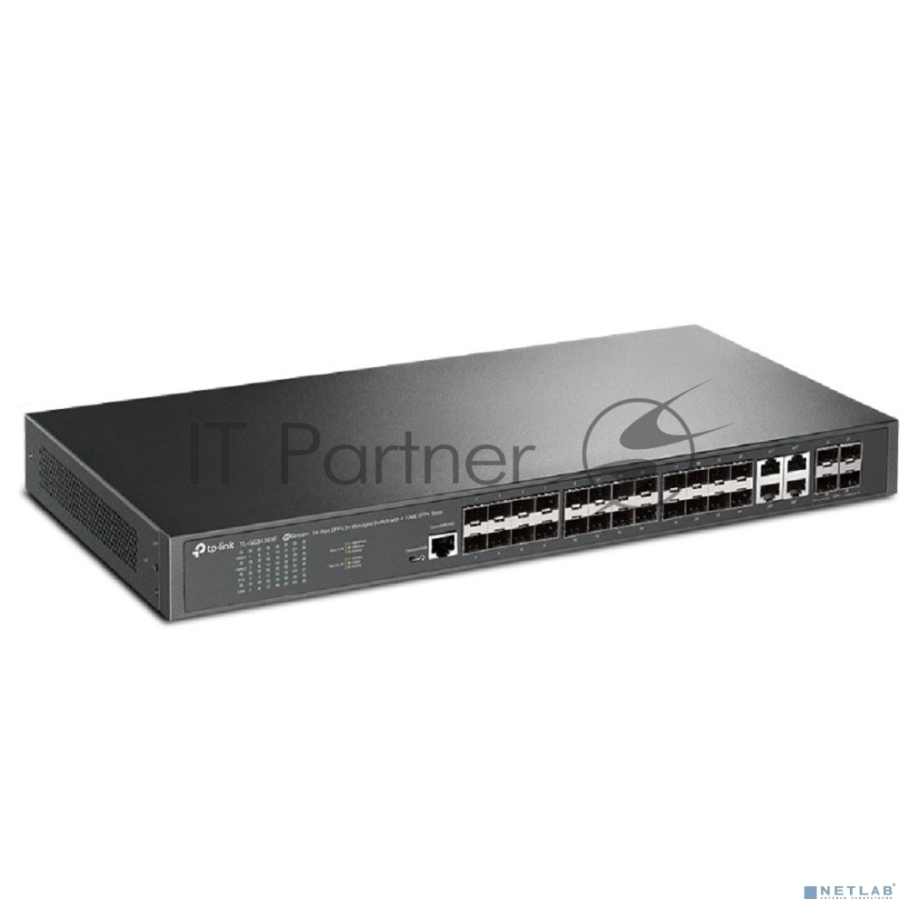 Коммутатор TP-Link JetStream 24-портовый управляемый SFP уровня 2+, 20 гигабитных SFP-портов и 4 гигабитных комбинированных порта SFP/RJ45