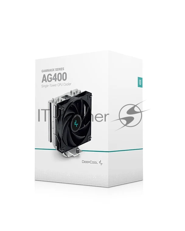 Кулер для процессора DEEPCOOL AG400 черный, 120 мм, алюминий/медь, 2000 об/мин, 31.6 дБ, 4 pin, 220 Вт, 150 мм