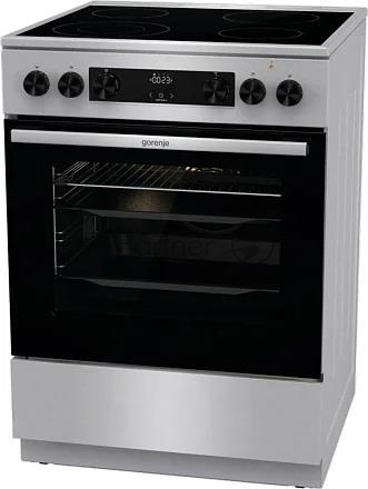 Плита электрическая Gorenje GECS6C70XC серебристый, конфорок 4 электрических, духовка 71 л, 60 см x 85 см x 60 см