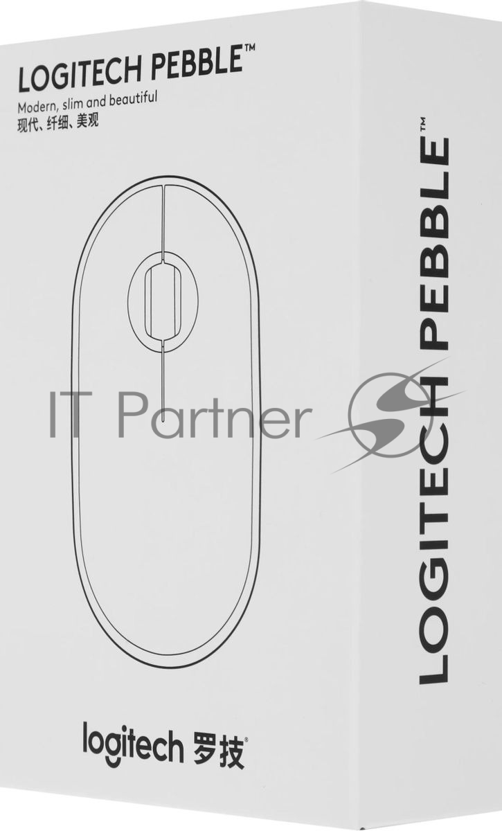 Мышь беспроводная Logitech Pebble M350 белый, 1000 dpi, радиоканал, Bluetooth, USB, кнопки - 3