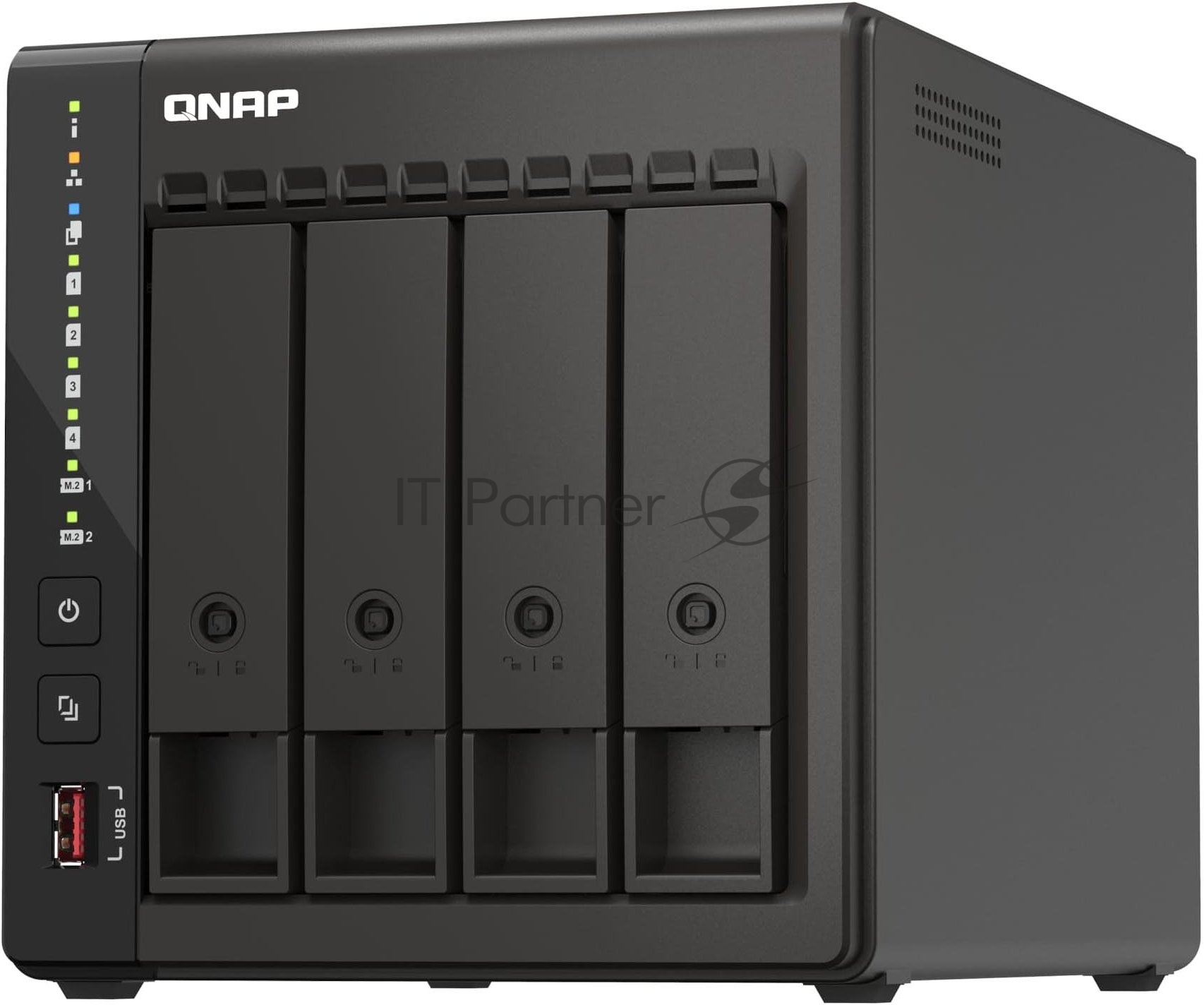 Сетевое хранилище SMB QNAP TS-453E-8G NAS, 4-tray w/o HDD. 2xHDMI-port. 4-core Celeron J6412 2-2.6 GHz, 8Gb DDR, 2x2.5Gb LAN, 2 x M.2 2280 PCIe Gen 3 x2, 2x USB 3.2 Gen 2 (10Gbps) Port, 2x USB 2.0 port