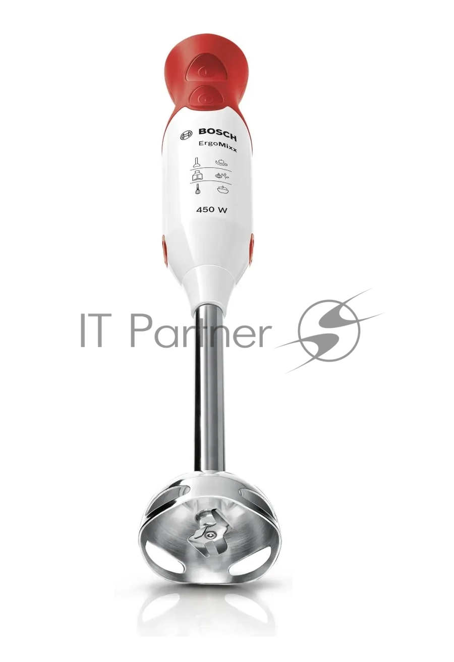 Блендер погружной Bosch MSM64110 белый/красный, 450 Вт, 2 скорости, турбо