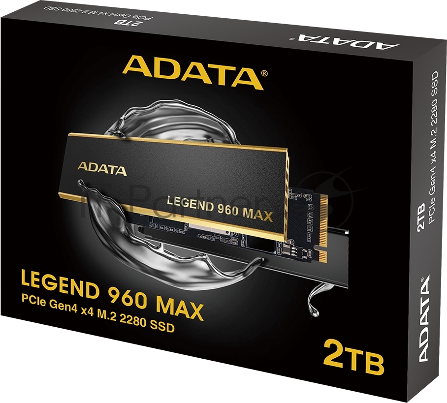 Накопитель SSD ADATA LEGEND 960 MAX, 2Tb, PCIe 4.0 x4, M.2 2280, NVMe, R/W 7400/6800, с радиатором