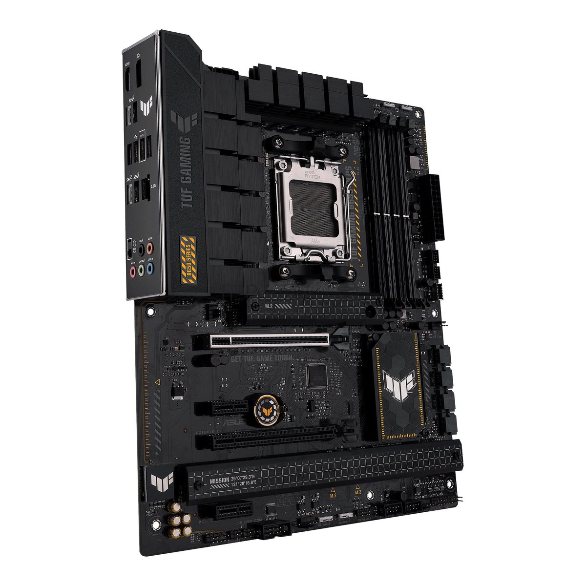 Материнская плата ASUS TUF GAMING B650-PLUS, AM5, AMD B650, 4xDDR5, 4xSATA, 3xM.2, 1xPCIe 4.0 x16, 1xPCIe 4.0 x4, 2xPCIe x1, DisplayPort, HDMI, 1x2.5Gb LAN, USB Type-C, 5x3.5 мм, 7.1, ATX