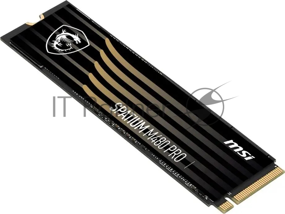 MSI SSD SPATIUM M480 Pro, 2000GB, M.2(22x80mm), NVMe, PCIe 4.0 x4, 3D TLC, R/W 7400/7000, IOPs 1 000 000/1 000 000, DRAM buffer 2048MB, TBW 1400, DWPD 0.38 (5 лет)