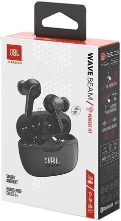 Наушники TWS JBL Wave Beam черный, внутриканальные, Bluetooth, быстрая зарядка, до 8 ч