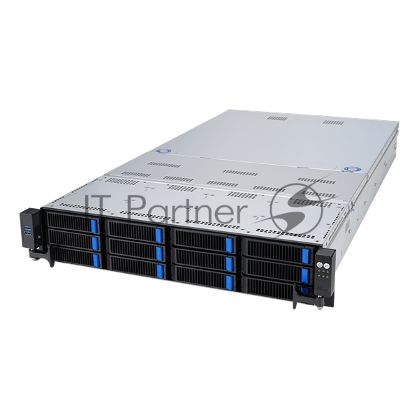 Серверная платформа ASUS RS720-E11-RS12U, 2U, 2 x LGA4677, 32 DIMM DDR5, 12=8 x NVMe/SAS*/SATA + 4 NVMe/SATA hs, 2 x M.2 slot, 2 x 10Gbe (X710) RJ45 port,Up to 8 slots PCIe 5.0, 1 x OCP 3.0, 1+1 1600W
