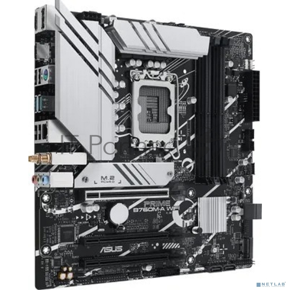 Материнская плата ASUS PRIME B760M-A WIFI, LGA1700, Intel B760, 4xDDR5, 4xSATA, 2xM.2, 3xPCIe x16, DisplayPort, HDMI, 1x2.5Gb LAN, 3x3.5 мм, 7.1, microATX