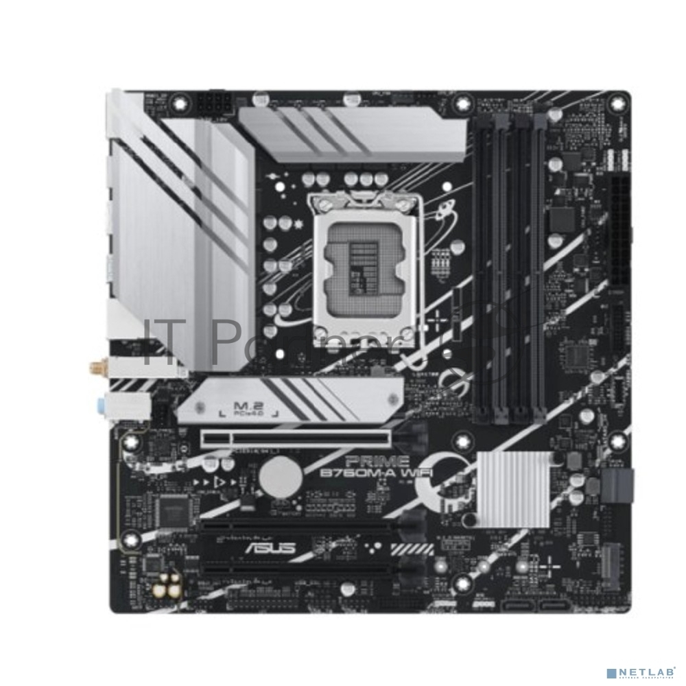 Материнская плата ASUS PRIME B760M-A WIFI, LGA1700, Intel B760, 4xDDR5, 4xSATA, 2xM.2, 3xPCIe x16, DisplayPort, HDMI, 1x2.5Gb LAN, 3x3.5 мм, 7.1, microATX