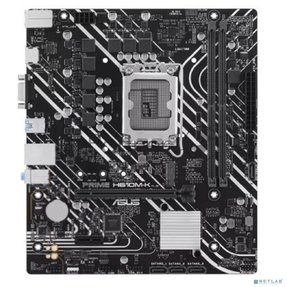 Материнская плата ASUS PRIME H610M-K, LGA 1700, Intel H610, 2xDDR5, 4xSATA, 1xM.2, 1xPCIe 4.0 x16, 1x1Gb LAN, 2xUSB-A 3.2 Gen 1, 4xUSB-A 2.0, 1xHDMI, 1xVGA, 3x3.5 мм, 1xRS-232, 7.1, mATX