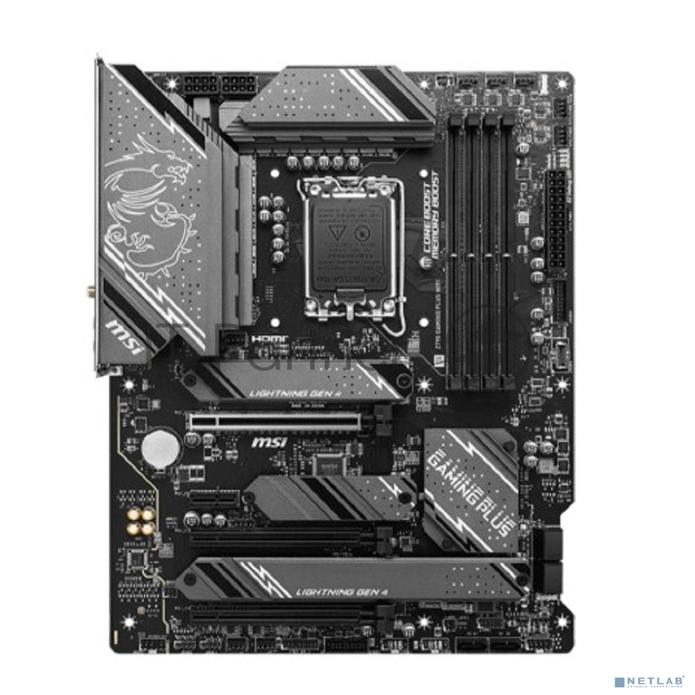 Материнская плата MSI Z790 GAMING PLUS WIFI, LGA1700, Intel Z790, 4xDDR5, 6xSATA, 4xM.2, 1xPCIe 5.0 x16, DisplayPort, HDMI, 1x2.5Gb LAN, USB Type-C, 6x3.5 мм, 7.1, ATX