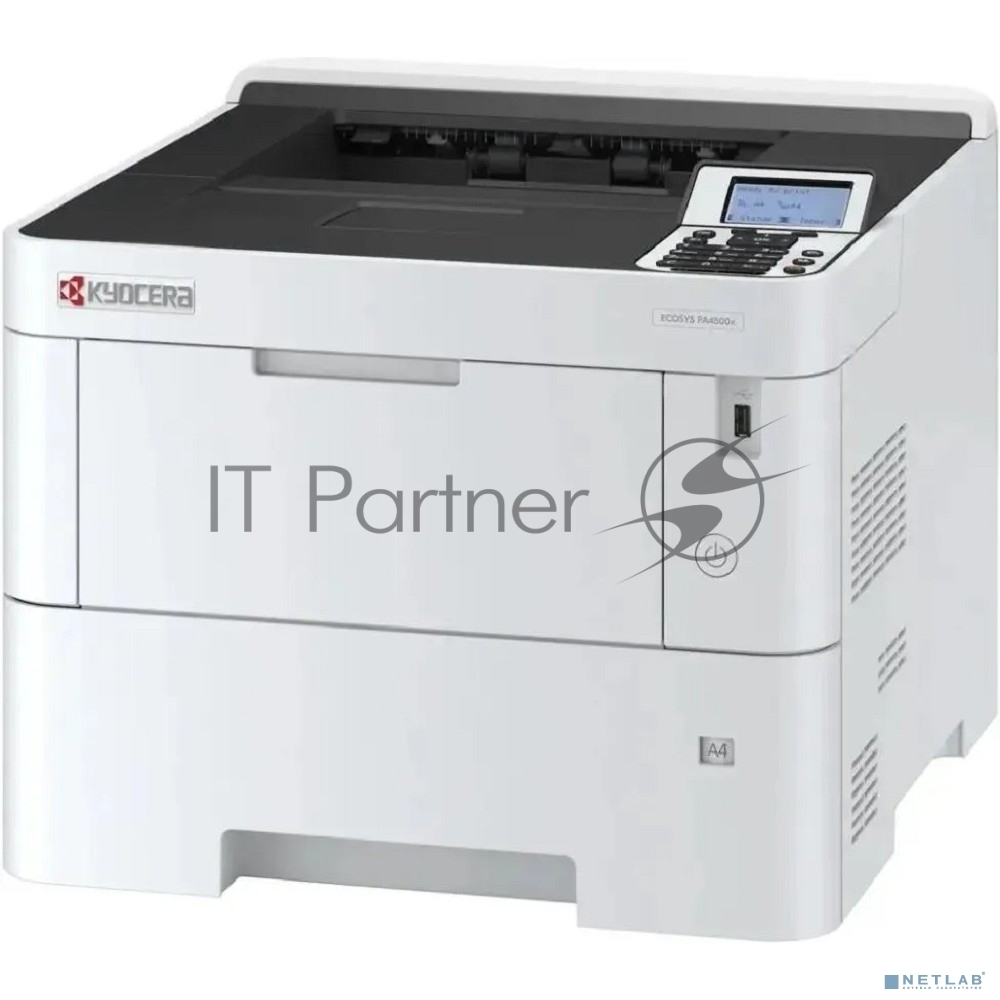 Принтер лазерный Kyocera Ecosys PA4500x (110C0Y3NL0), A4, ч/б, печ. до 45 стр/мин., 1200 x 1200 dpi, USB, RJ-45, Air Print, Mopria