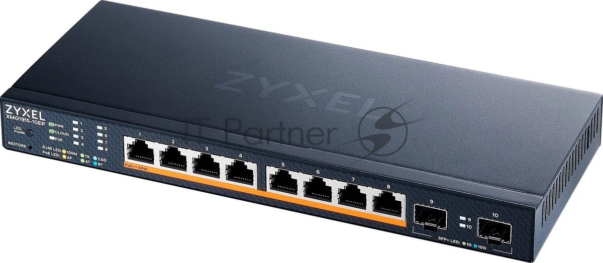 Коммутатор ZyXEL XMG1915-10EP, 8×2.5 Гбит/с + 2×SFP+, управляемый