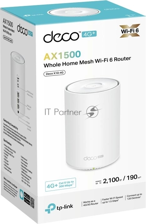 Mesh-модуль TP-Link Deco X10-4G(1-pack) AX1500 с поддержкой 4G+