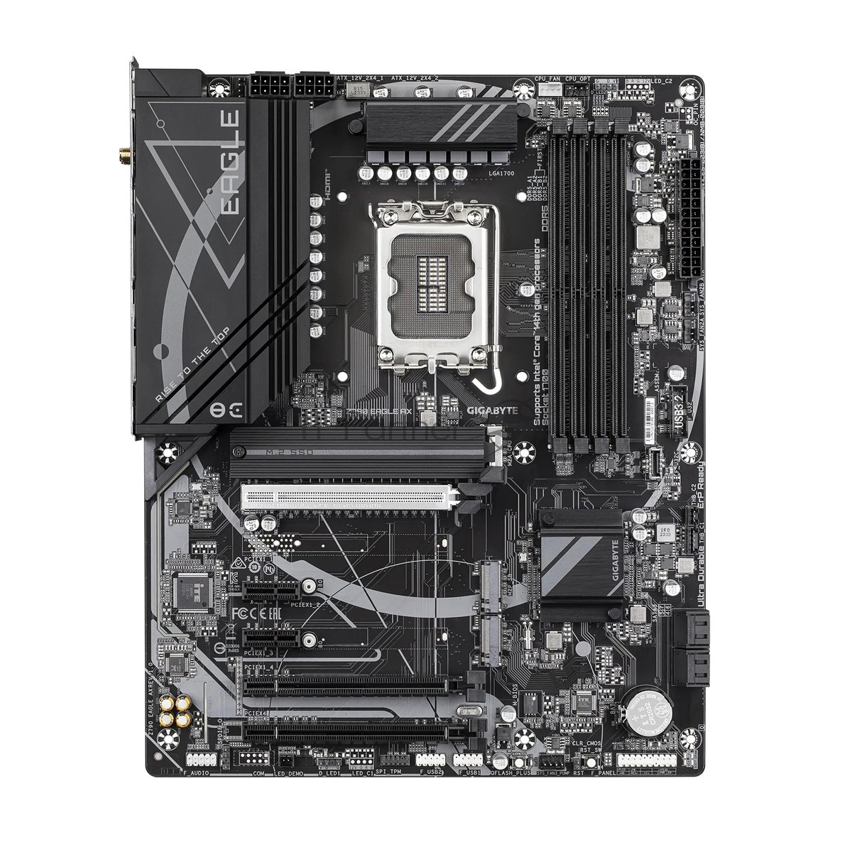 Материнская плата GIGABYTE Z790 EAGLE AX, LGA1700, Intel Z790, 4xDDR5, 4xSATA, 3xM.2, 1xPCIe 5.0 x16, DisplayPort, HDMI, 1x2.5Gb LAN, USB Type-C, 3x3.5 мм, 7.1, ATX