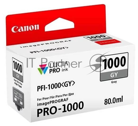 Картридж струйный Canon PFI-1000 GY 0552C001 серый для Canon Pixma MG5740/MG6840/MG7740