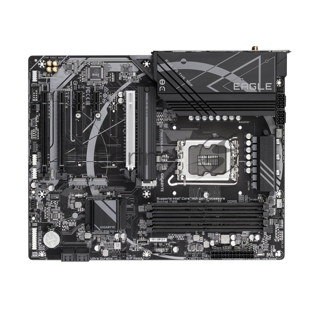Материнская плата GIGABYTE Z790 EAGLE AX, LGA1700, Intel Z790, 4xDDR5, 4xSATA, 3xM.2, 1xPCIe 5.0 x16, DisplayPort, HDMI, 1x2.5Gb LAN, USB Type-C, 3x3.5 мм, 7.1, ATX