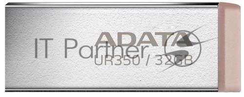 Флешка USB ADATA UR350 (UR350-32G-RSR/BG), 32G, USB 3.2, R/W 100/15, серебристый/коричневый