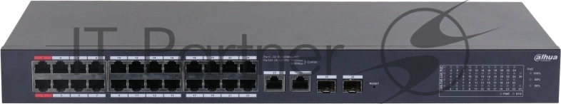 Коммутатор Dahua DH-CS4226-24ET-240, 2×1 Гбит/с + 2×1 Гбит/с Combo, управляемый