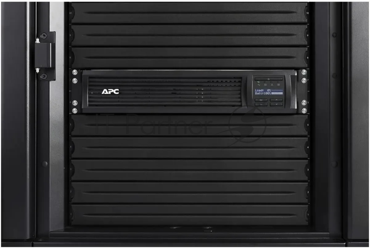 ИБП APC by SE - Smart-UPS 750 ВА/500 Вт, Line-Interactive, in (220V / 230V / 240V 1xIEC-320 C14), 4xIEC-320 C13, LCD, Rack, 2U, цвет чёрный, SMT750RMI2UC