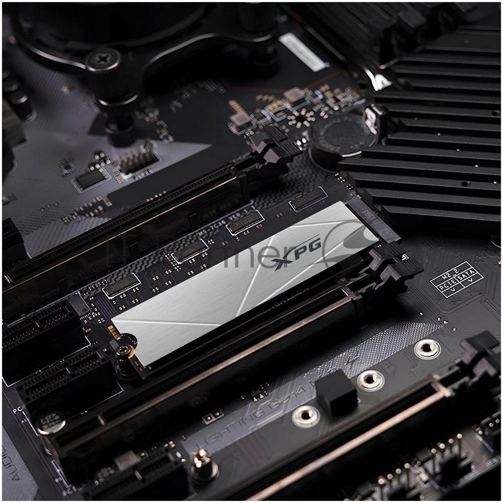 Накопитель SSD ADATA XPG GAMMIX S60, 2Tb, PCIe 4.0 x4, M.2 2280, NVMe, R/W 5000/4200, с радиатором