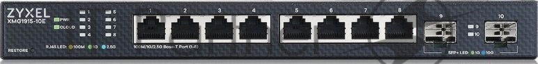 Коммутатор Zyxel NebulaFlex XMG1915-10E, 8х2.5 Гбит/сек, 2х10 Гбит/сек, управляемый