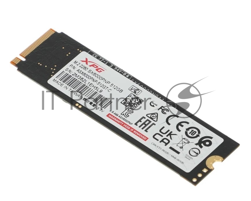 Накопитель SSD ADATA XPG GAMMIX S70 BLADE, 512Gb, PCIe 4.0 x4, M.2 2280, NVMe, R/W 7200/2600, с радиатором