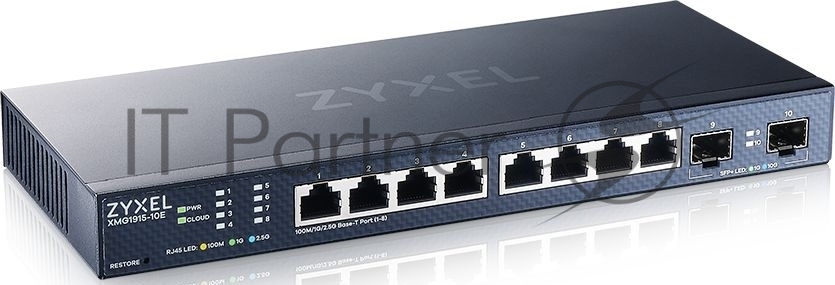 Коммутатор Zyxel NebulaFlex XMG1915-10E, 8х2.5 Гбит/сек, 2х10 Гбит/сек, управляемый