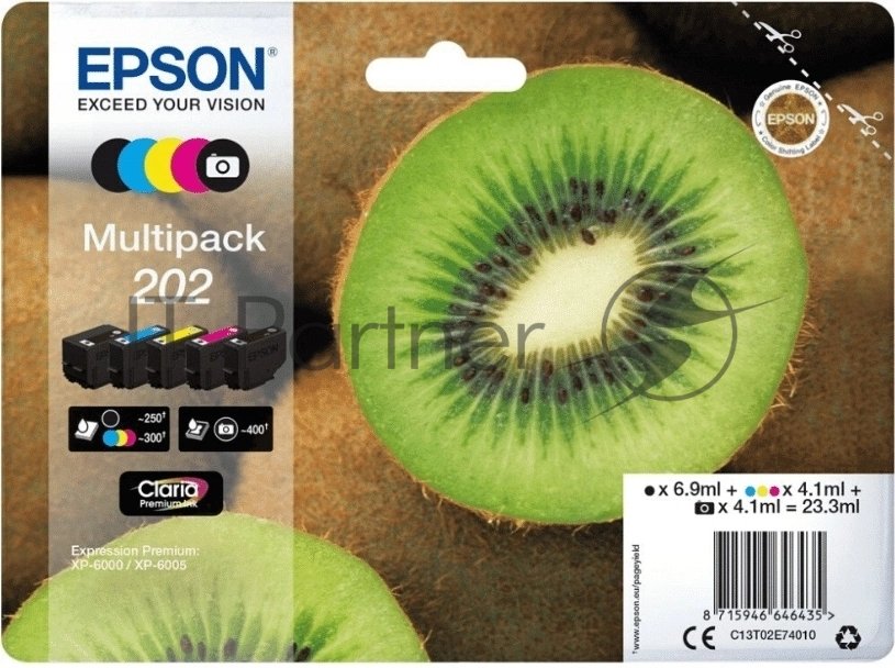 Картридж струйный Epson C13T02E74010 5цв. упаковка 5 шт. (20000 стр.) для Epson XP-6000/6005