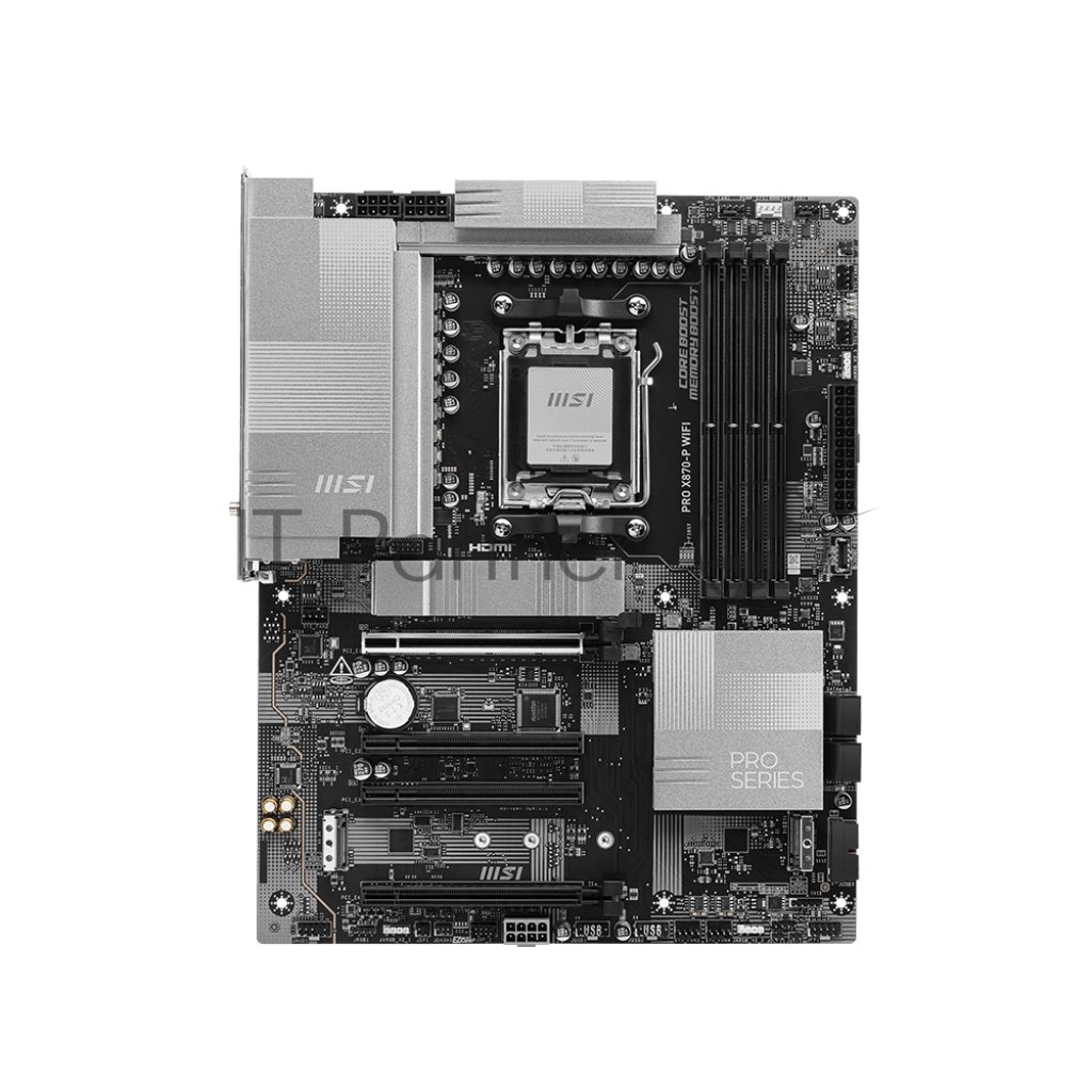 Материнская плата MSI PRO X870-P WIFI, AM5, AMD X870, 4xDDR5, 4xSATA, 3xM.2, 1xPCI-E 5.0 x16, 1xPCI-E 4.0 x16, 2xPCI-E 3.0 x1, 1xHDMI, 1xUSB-C, 1xRJ45 5Gb, 2xUSB-A 3.2 Gen 1, 2xUSB-A 3.2 Gen 2, 4xUSB-A 2.0, 1xUSB-C 3.2 Gen 2x2, 1xUSB4, 3x3.5мм, 7.1, ATX