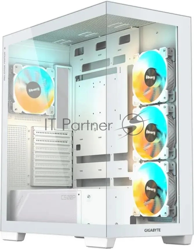 Компьютерный корпус Gigabyte GB-C500PI ST белый без БП ATX 3x120мм 6x140мм 2xUSB 3.0 1xUSB3.1 audio bott PSU