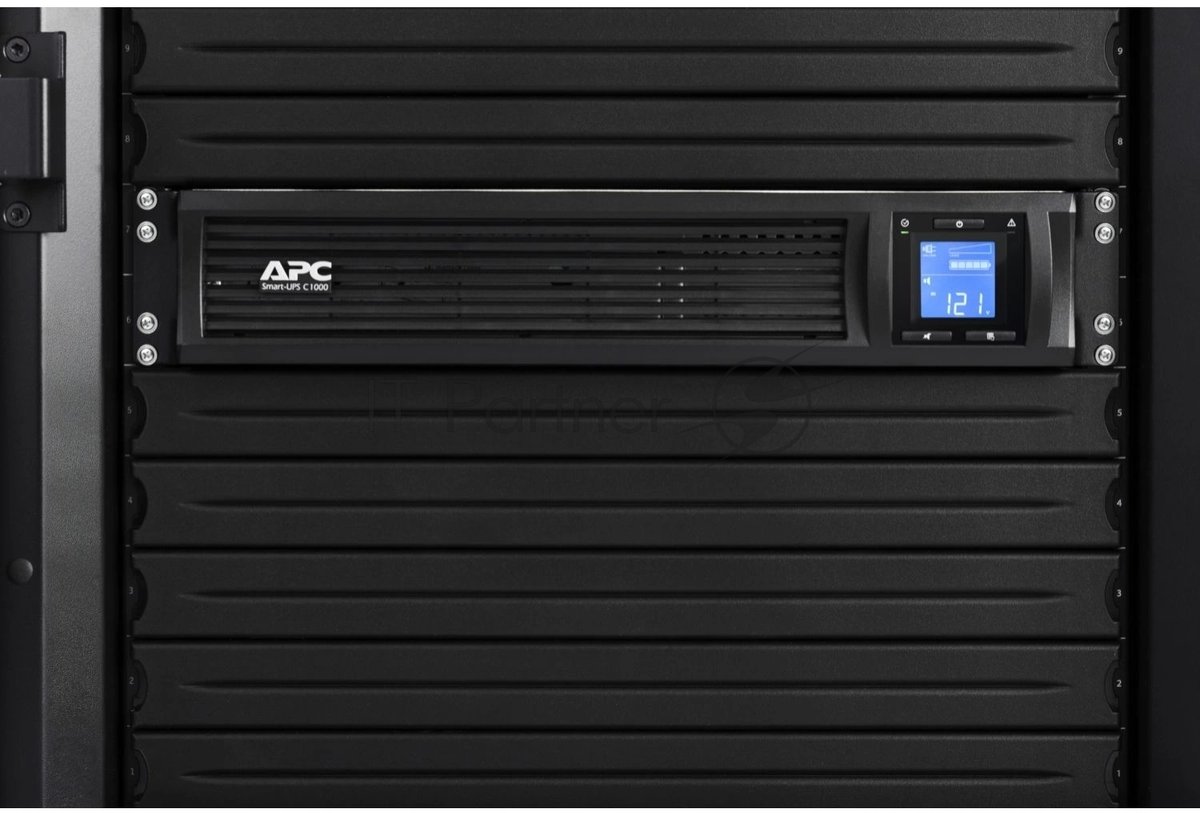 Источник бесперебойного питания APC Smart-UPS C 1000VA/600W, 2U RackMount, 230V, Line-Interactive, LCD, Out: 4xC13, 1 year warranty (замена SMC1000I-2U)