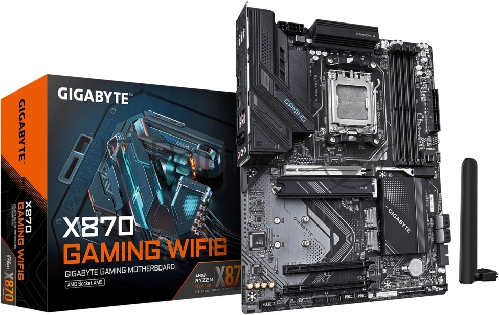 Материнская плата Gigabyte X870 GAMING WIFI6, AM5, AMD X870, 4xDDR5, 4xSATA, 3xM.2, 1xPCIe 5.0 x16, 2xPCIe 3.0 x1, HDMI, 1x2.5Gb LAN, USB Type-C, 3x3.5 мм, 7.1, ATX
