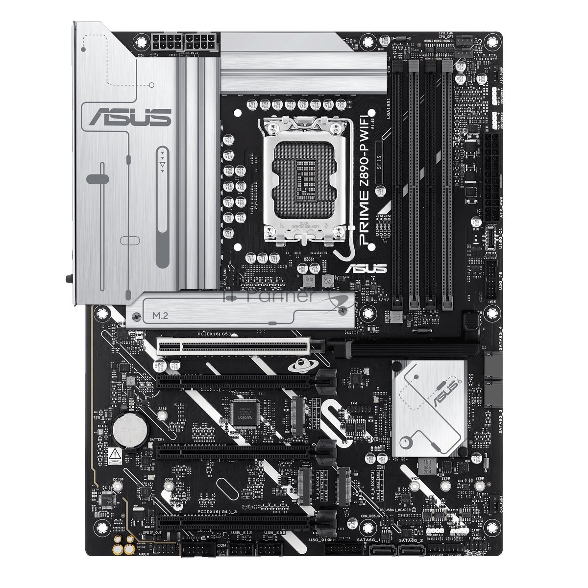 Материнская плата ASUS PRIME Z890-P WIFI, LGA1851, Intel Z890, 4xDDR5, 4xSATA, 4xM.2, 1xPCIe 5.0 x16, DisplayPort, HDMI, USB Type-C, 1x2.5Gb LAN, Thunderbolt, 3x3.5 мм, 7.1, ATX