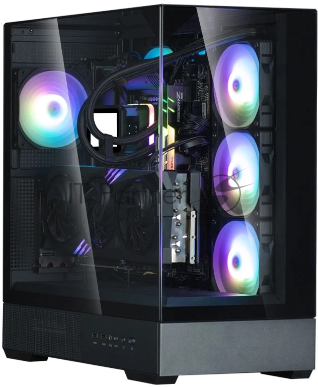 Корпус для ПК Zalman - P40 Prism, mITX, mATX, ATX, 3х2.5", 2х3.5", 2xUSB3.0, Midi Tower, без БП, цвет чёрный, P40 Prism Black