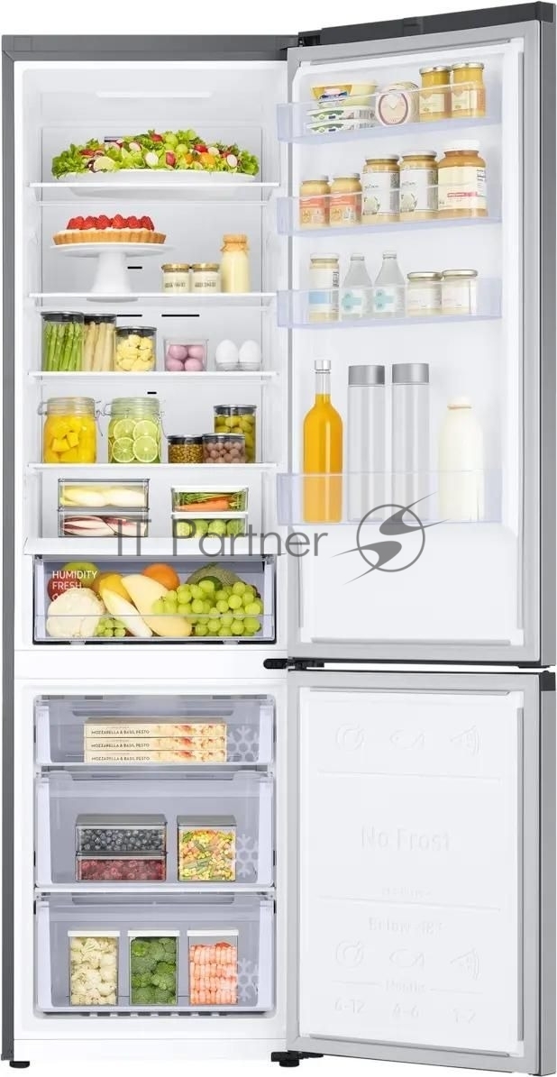 Холодильник Samsung RB38C600DSA/EF серебристый двухкамерный 276/114л морозилка снизу, No Frost