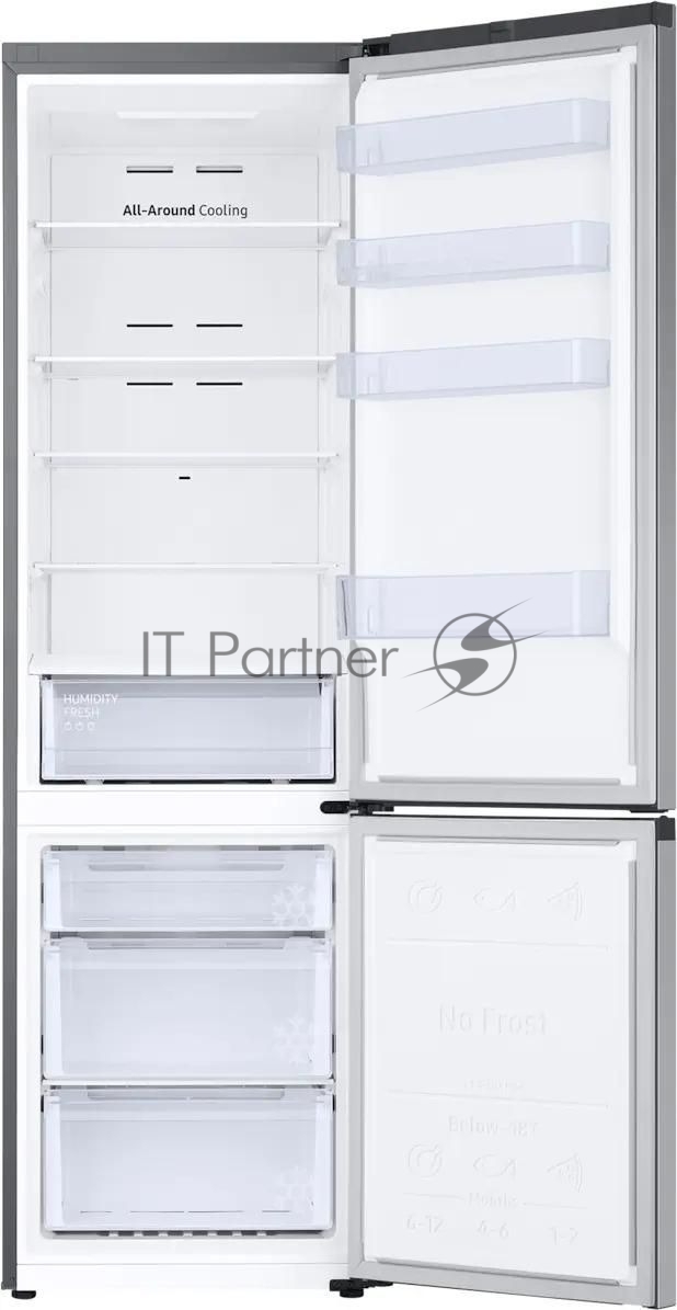 Холодильник Samsung RB38C600DSA/EF серебристый двухкамерный 276/114л морозилка снизу, No Frost