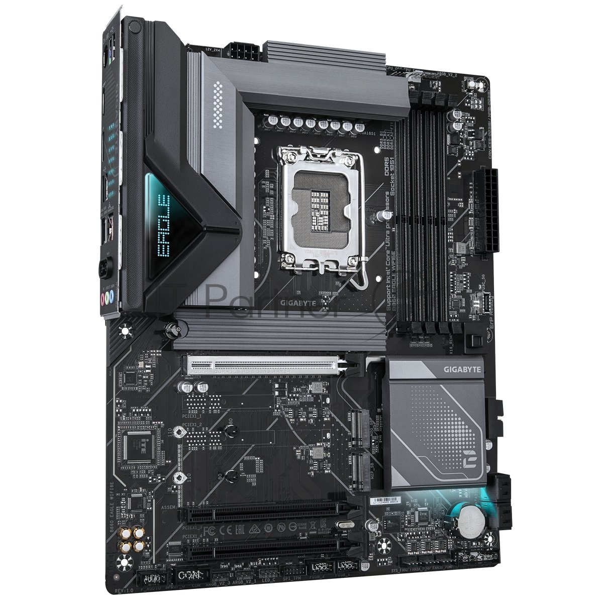 Материнская плата Gigabyte B860 EAGLE WIFI6E, LGA 1851, Intel B860, 4xDDR5, 4xSATA, 3xM.2, 1xPCIe 5.0 x16, 2xPCIe 4.0 x16, 1xHDMI, 1xDP, 1x 2.5Gb LAN, 4xUSB-A 2.0, 1xUSB-A 3.2 Gen 1, 1xUSB-A 3.2 Gen 2, 1xUSB-C 3.2 Gen 2x2, 7.1, 3x3.5 мм, ATX