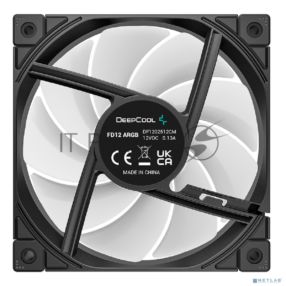 Вентилятор для корпуса DEEPCOOL FD12 черный, 120 мм, 2050 об/мин, 26.9 дБ, 4 pin