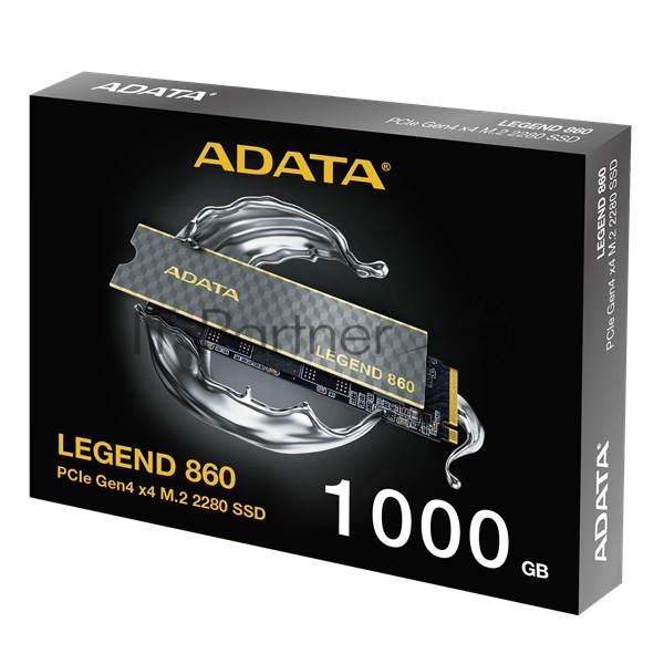 Накопитель SSD ADATA LEGEND 860, 1Tb, PCIe 4.0 x4, 2280, NVMe, R/W 6000/4000, с радиатором